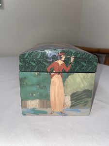 Art Nouveau Decoupaged Box Side View - Ruth F. Young