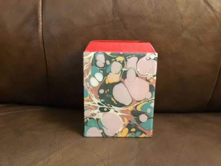 Marble Paper Découpage Pencil Box. - Ruth F. Young