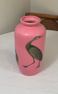 Decoupage Pink Bird Vase - Ruth F. Young