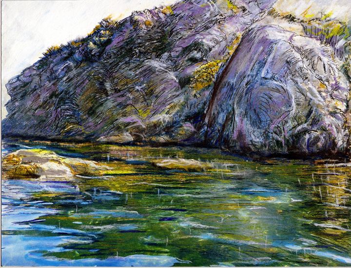Diving Off Lion's Head Catalina - Randy Sprout Fine Art