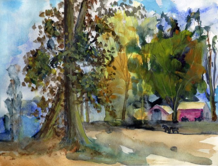 Bible Camp with Tents - Randy Sprout Fine Art