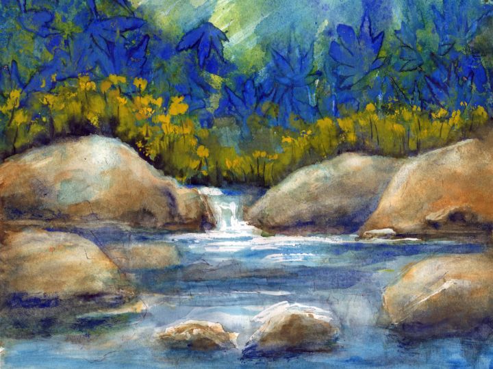 Wild Flowers Fern Dell Creek - Randy Sprout Fine Art