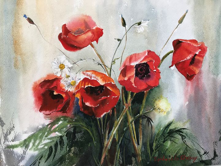 Poppies - Eugenia Gorbacheva - Paintings & Prints, Flowers, Plants ...