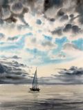 Yacht and clouds