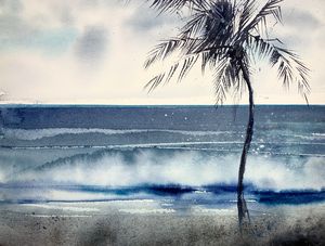 Palm tree on the beach