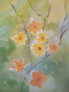 "Happy Little Flowers" Watercolor