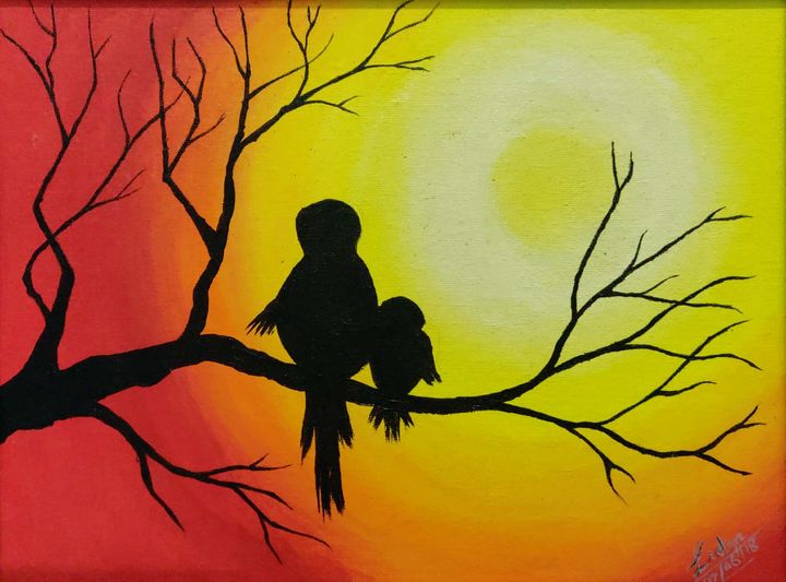 Bird Silhouette in the sunset - Lidsart - Paintings & Prints ...