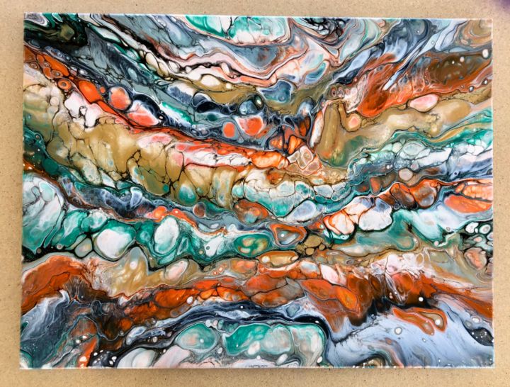 Original abstract fluid art painting - TrippyPaintPour