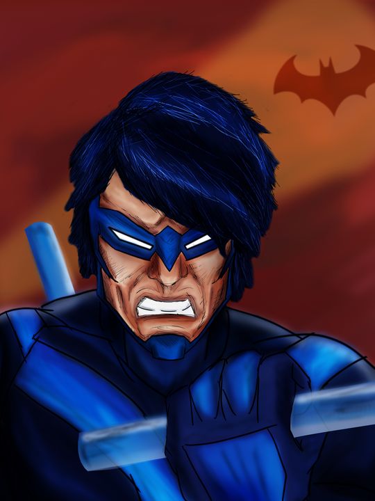 Nightwing Anime graphy, nightwing, blue, fictional Characters png | PNGEgg