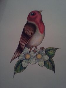 Bird And Flower Tattoo Design