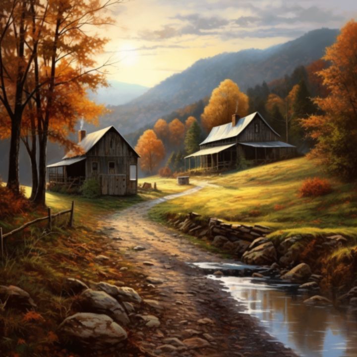 Autumn Afternoon in Appalachia - LeslieAnn.ME - Paintings & Prints ...