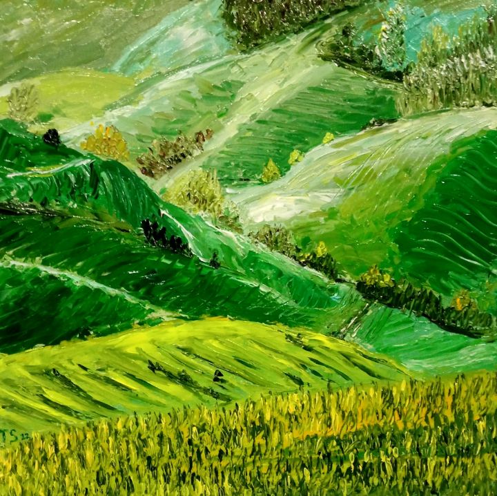 The Green Hills of Ireland - Art from Tany Sopikova