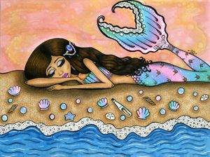 Watercolor Mermaid Print.