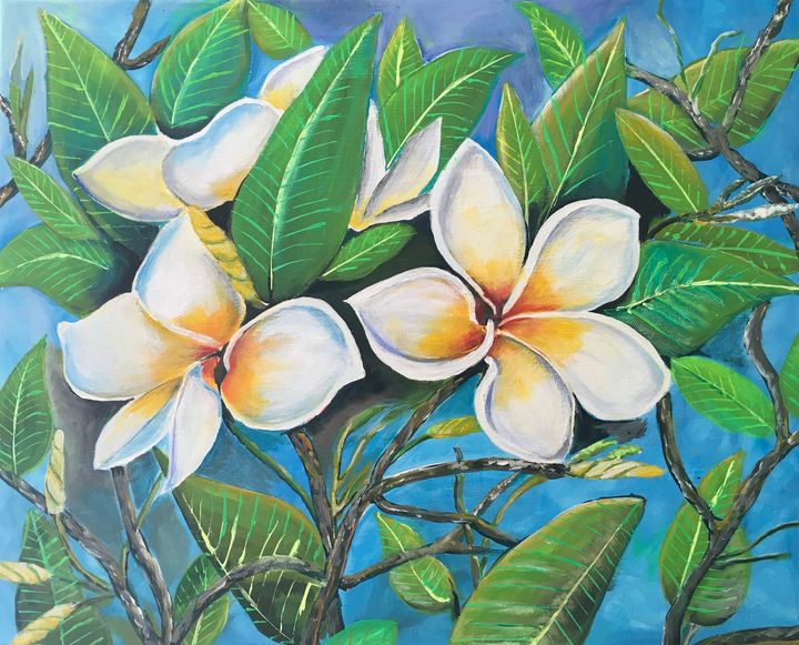 Plumeria On A Clear Lake factory Canvas Print