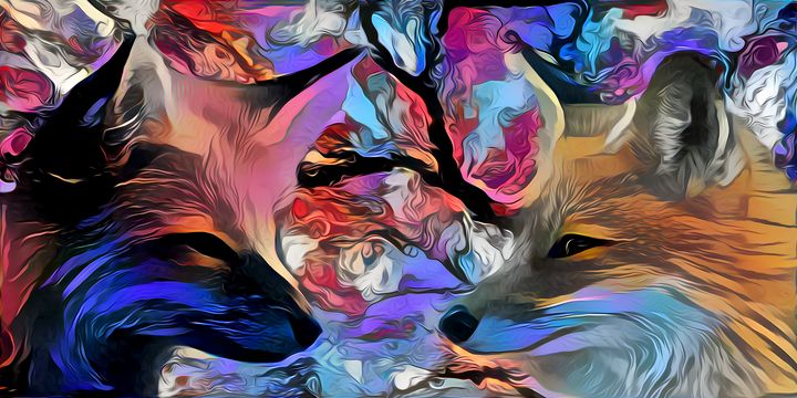 絵画 FOXYDEEP 5 Nine-tailed Fox in Enchanted Forest' Poster, picture, metal print