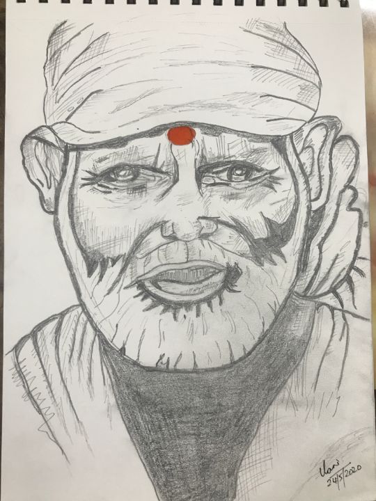 Sai Baba #3 Drawing by Joel Rosow - Fine Art America
