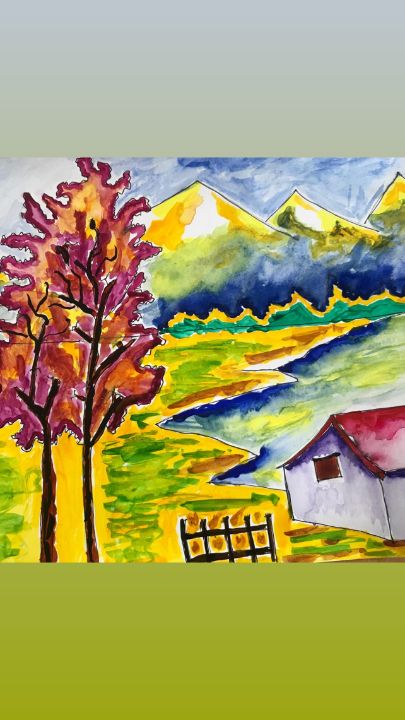 Beautiful Scenery Drawing-Art with Oil Pastels-Step by Step | Beautiful scenery  drawing, Nature drawing pictures, Oil pastel