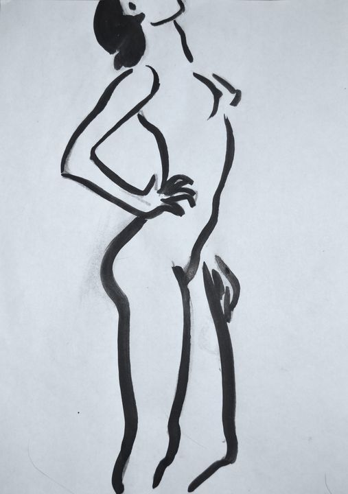 Nude woman sketch 013 - Margarita Felis