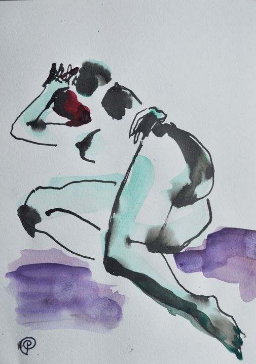 Nude watercolor 0007 - Margarita Felis