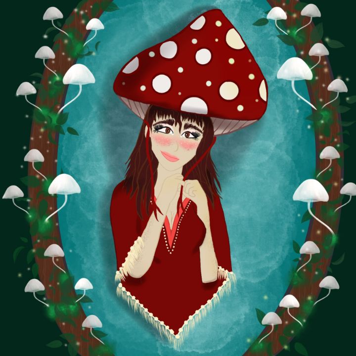 Portrait of a Mushroom Sprite - BlendyDoo - Digital Art, Flowers ...