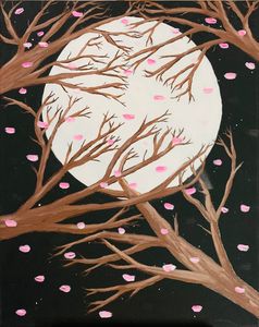 Full Moon in Cherry Blossoms