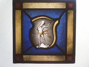 Neptune Stained Glass Crest Heraldic
