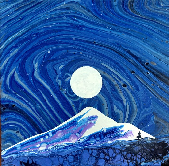 Moonlit Night  MN8x8-63 - Catherine McElroy Art