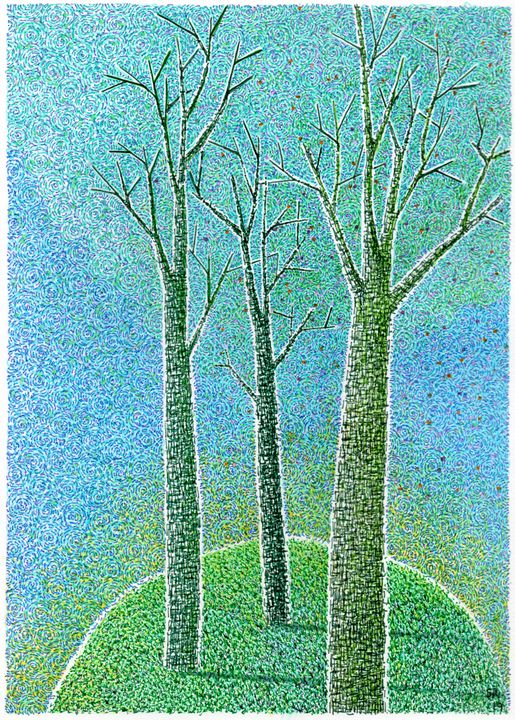 Three Trees - Drawings by Robb