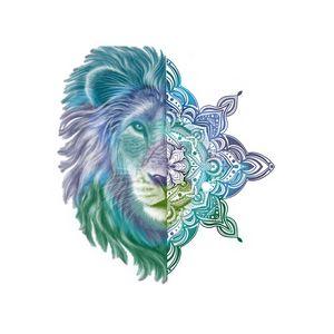 Lion Head Mandala Illustration