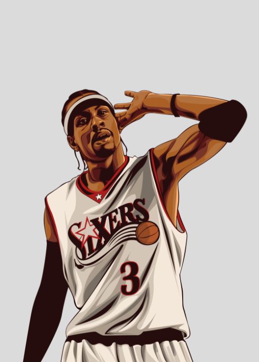 Allen Iverson - StickerHappy - Digital Art, Sports & Hobbies, Basketball - ArtPal