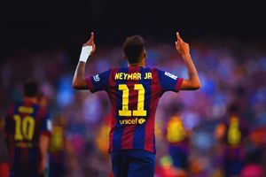 Neymar of FC Barcelona celebrates