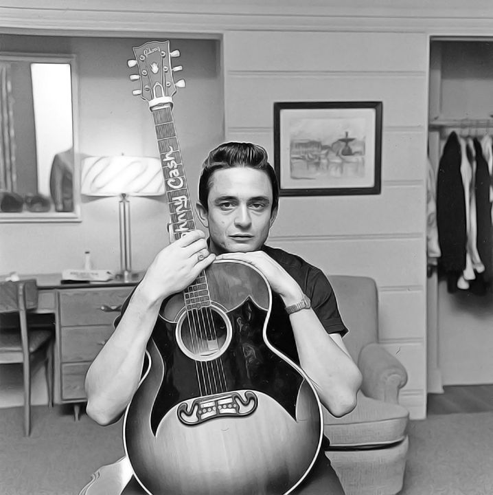 Johnny Cash - Celebrity - Oil Paint - Oil Paint Art