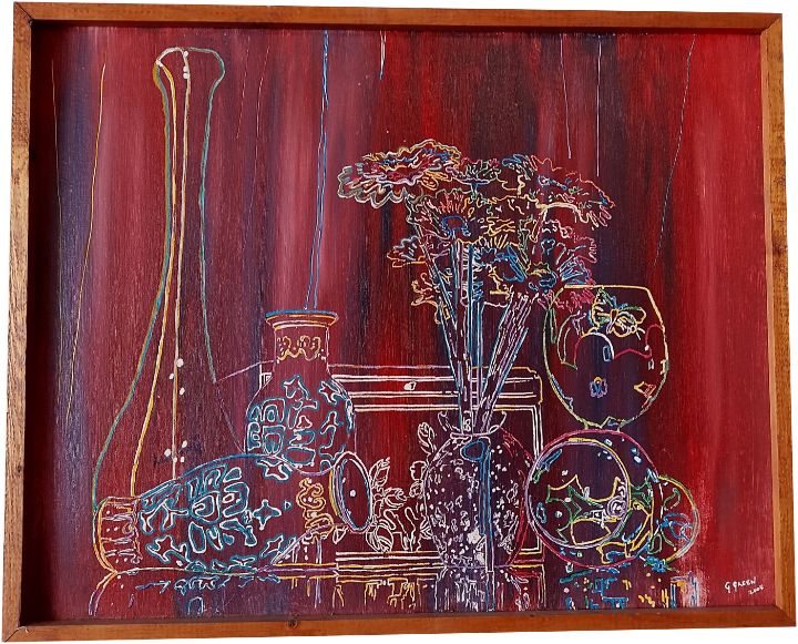 Bottles with Candle - Paint Our Days - Paintings & Prints, Still Life,  Tableware, Other Tableware - ArtPal