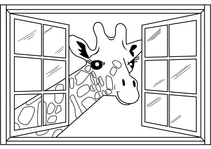 Giraffe Coloring Page - Clyde C