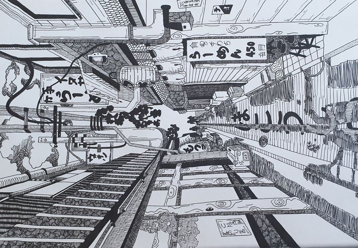 Japan Streets  Drawing Amino