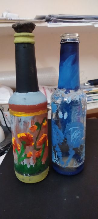 Bottle art first work - Disguise frame