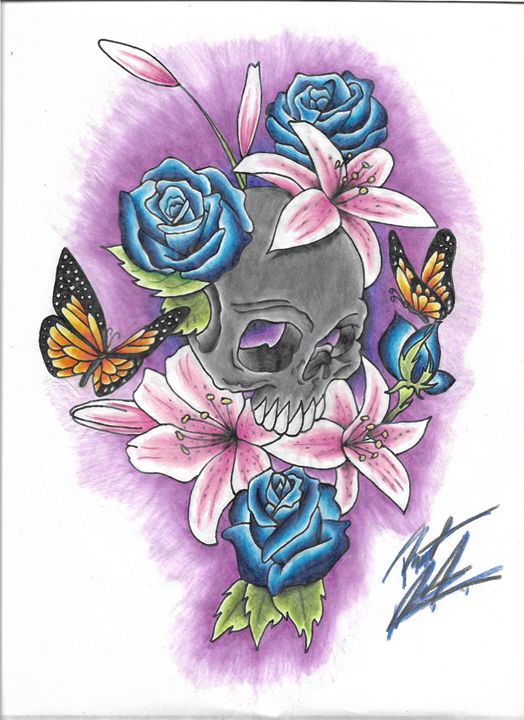 Death Skull Flower Temporary Tattoo For Women Girls Snake Bird Peony Tattoo  Sticker Black Fake Blossom Sexy Tatoo Transfer Adult - AliExpress