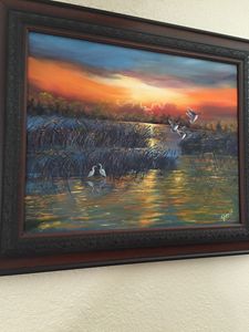 creek side imagination ,oil painting