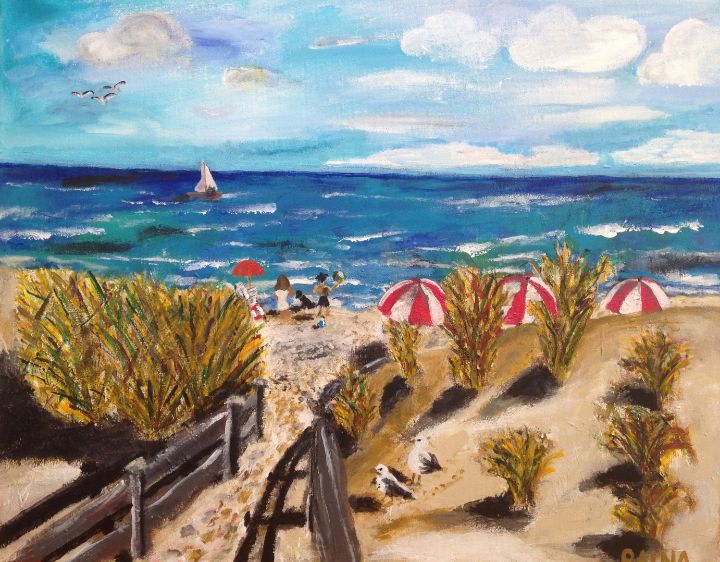 Day at the Beach - raina-art - Paintings & Prints, Landscapes & Nature ...