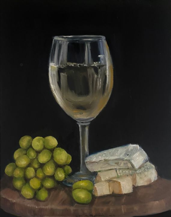 Wine and Cheese - JudyRiouxArt