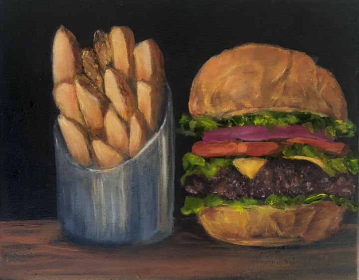 Burger and Fries - JudyRiouxArt