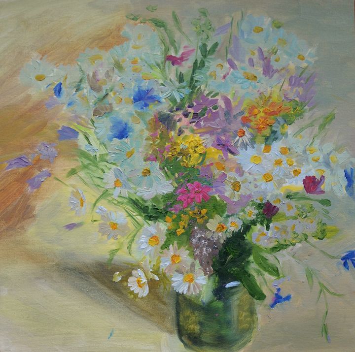 Wildflowers under a daylight - E.E.Kruglova, Ukrainian paints