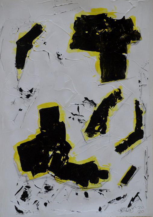 Dreifarbige informelle Komposition - Galerie Art dELLaS  Thomas Dellenbach