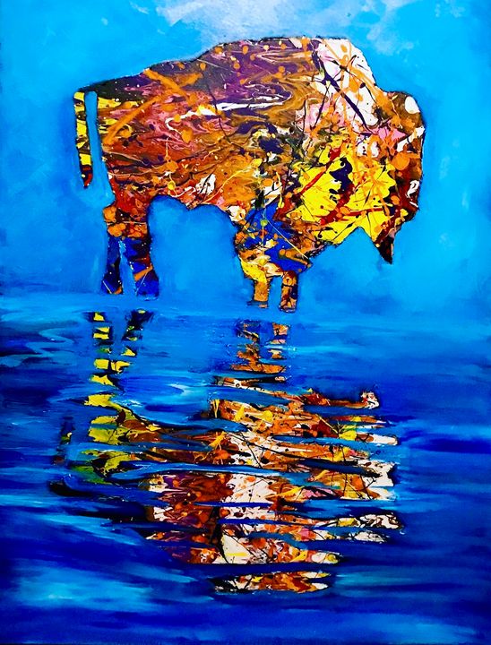 Buffalo Reflection - Veronica Compton Art