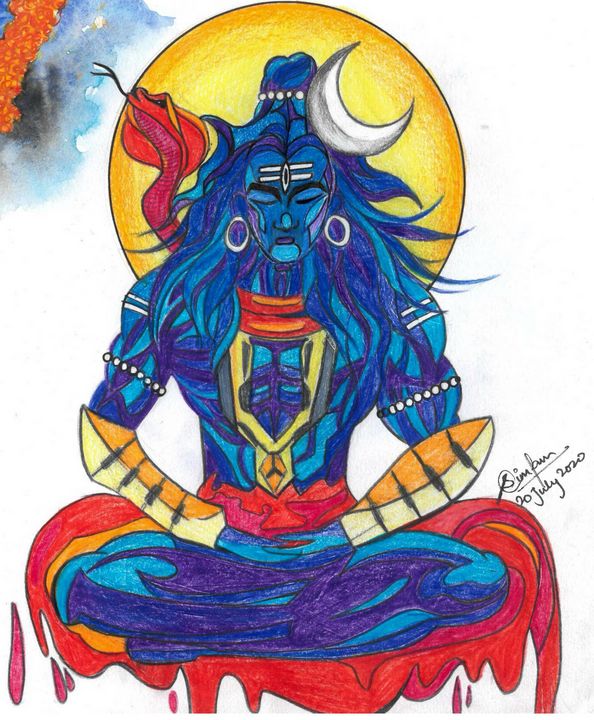 How to Draw Lord Shiva Goddess Ganga Color Drawing - video Dailymotion