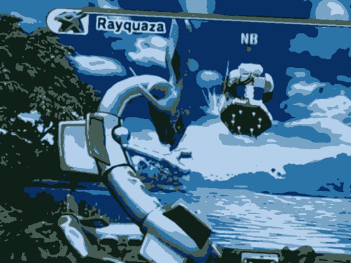 Rayquaza battle from ssbb wii - pokemon art print