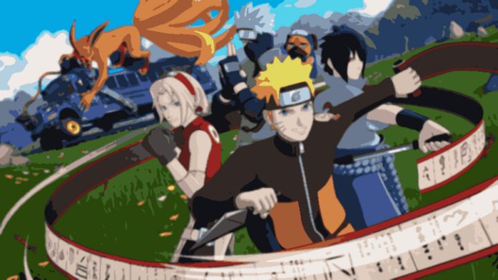Naruto in fornite - pokemon art print