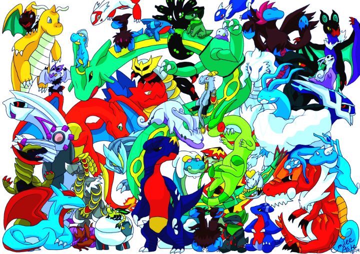 Dragon type pokemon - pokemon art print