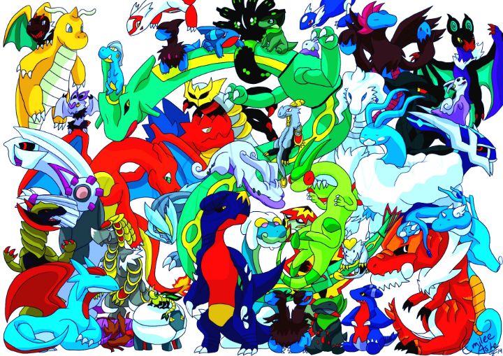 pokemon tipo dragon  Pokemon dragon, Pokemon art, Pokemon