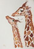 Giraffes, Watercolor painting